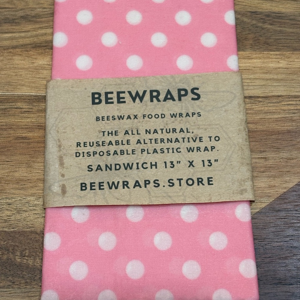 Pink Polka Dot Beeswax Food Wrap